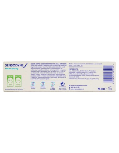 Sensodyne Dentifricio - 75ml - Fresh Cleaning - Con Tripla Azione Di Pulizia